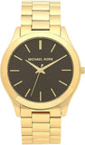  Shop Authentic Michael Kors Slim Runway Quartz Black Dial Gold Steel Strap Watch For Men - MK8621 - Luxxuri