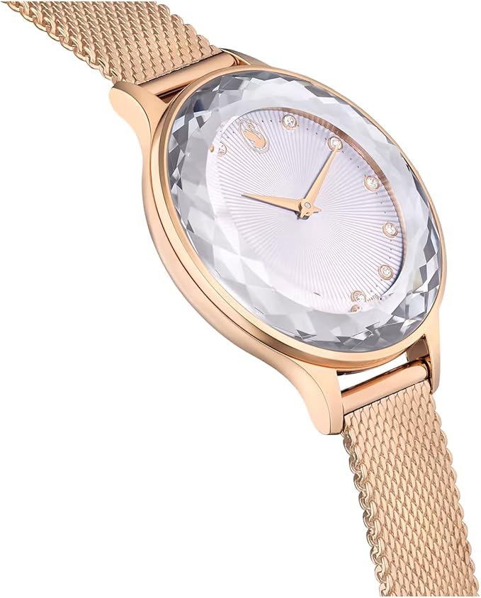  Shop Authentic Swarovski Octea Nova Silver Dial Rose Gold Mesh Strap Watch for Women - 5650011 - Luxxuri