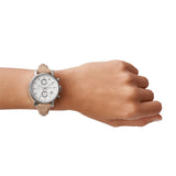  Shop Authentic Fossil Boyfriend Chronograph White Dial Brown Leather Strap Watch for Women - ES3625 - Luxxuri