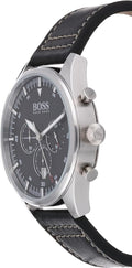  Shop Authentic Hugo Boss Pioneer Chronograph Black Dial Black Leather Strap Watch For Men - 1513708 - Luxxuri