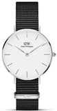  Shop Authentic Daniel Wellington Classic Petite Cornwall White Dial Black NATO Strap Watch For Women - DW00100254 - Luxxuri