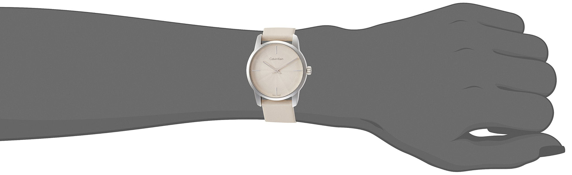  Shop Authentic Calvin Klein City White Dial White Leather Strap Watch for Women - K2G231XH - Luxxuri