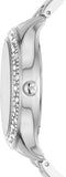  Shop Authentic Michael Kors Liliane Three Hand Mother of Pearl White Dial Silver Steel Strap Watch For Women - MK4556 - Luxxuri