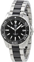  Shop Authentic Tag Heuer Aquaracer Quartz Black Dial Two Tone Steel Strap Watch for Men - WAY131A.BA0913 - Luxxuri