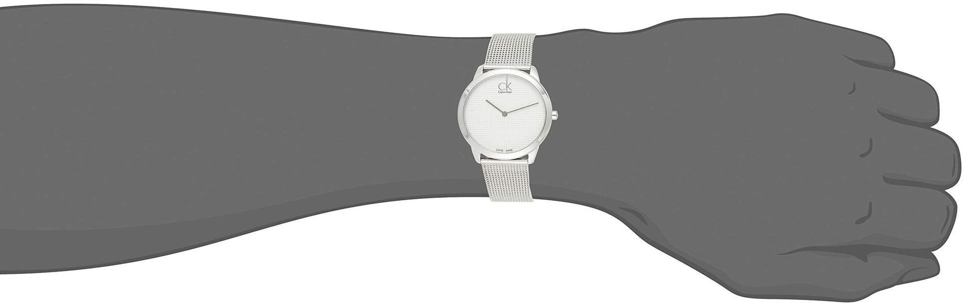  Shop Authentic Calvin Klein Minimal White Dial Silver Mesh Bracelet Watch for Women - K3M2312Y - Luxxuri