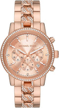  Shop Authentic Michael Kors Ritz Chronograph Rose Gold Dial Rose Gold Steel Strap Watch For Women - MK7223 - Luxxuri