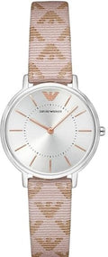  Shop Authentic Emporio Armani Gianni T Bar Quartz Silver Dial Beige Leather Strap Watch For Women - AR80007 - Luxxuri