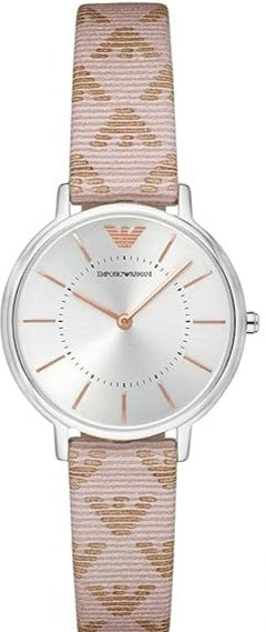  Shop Authentic Emporio Armani Gianni T Bar Quartz Silver Dial Beige Leather Strap Watch For Women - AR80007 - Luxxuri