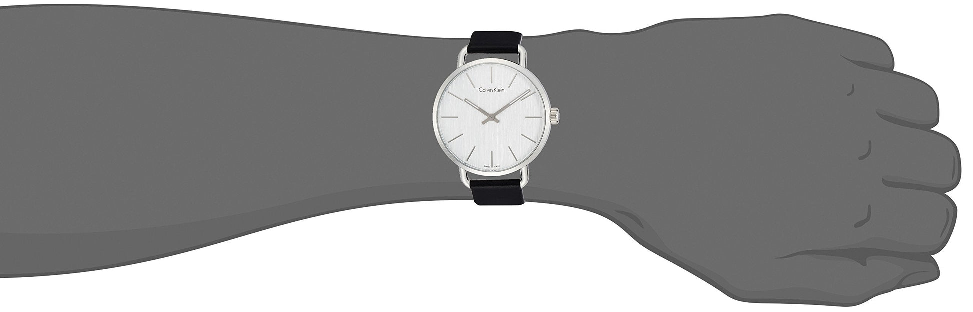  Shop Authentic Calvin Klein Even White Dial Black Leather Strap Watch for Women - K7B211C6 - Luxxuri