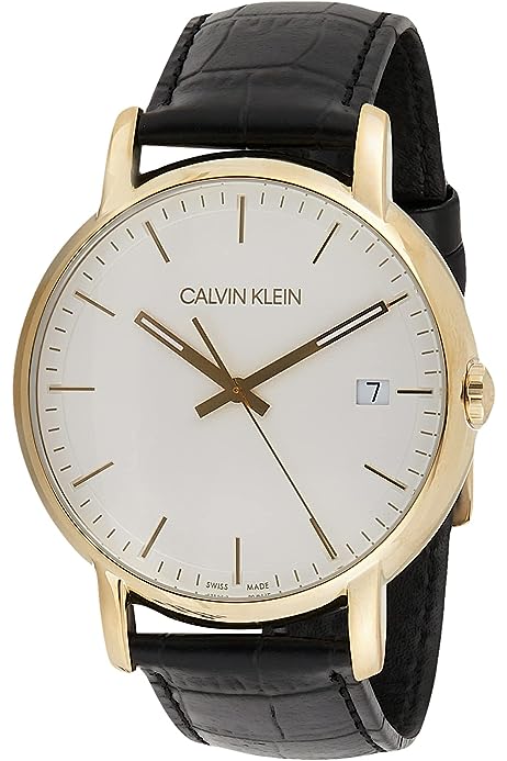  Shop Authentic Calvin Klein City Silver Dial Black Leather Strap Watch for Men - K2G21520 - Luxxuri