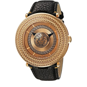  Shop Authentic Versace V Metal Icon Black Dial Black Leather Strap Watch For Men - VQL020015 - Luxxuri