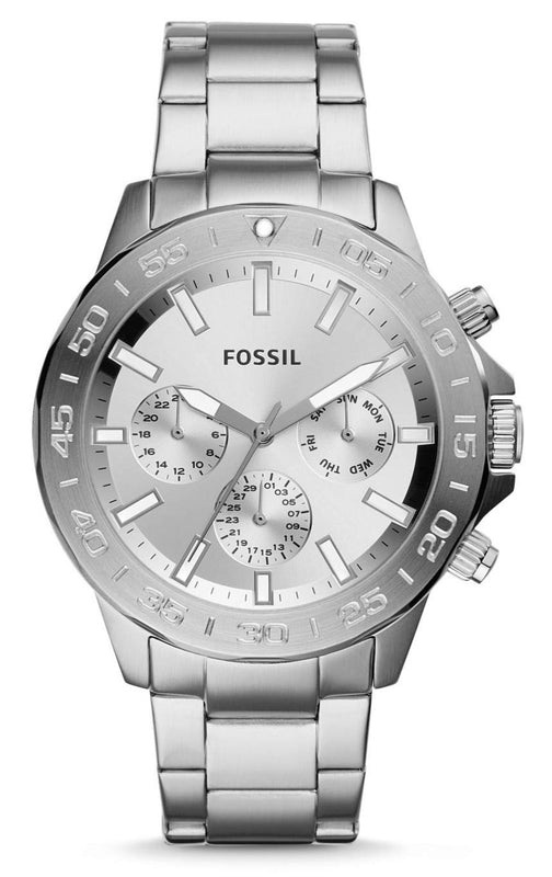  Shop Authentic Fossil Bannon Multifunction Chronograph Silver Dial Silver Steel Strap Watch for Men - BQ2490 - Luxxuri