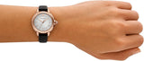  Shop Authentic Emporio Armani Mia Three Hand Crystals Silver Dial Black Leather Strap Watch For Women - AR11631 - Luxxuri