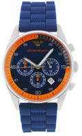  Shop Authentic Emporio Armani Chronograph Blue Dial Blue Rubber Strap Watch For Men - AR5864 - Luxxuri