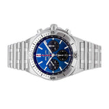  Shop Authentic Breitling Chronomat B01 42mm Blue Dial Silver Steel Strap Watch for Men - AB0134101C1A1 - Luxxuri