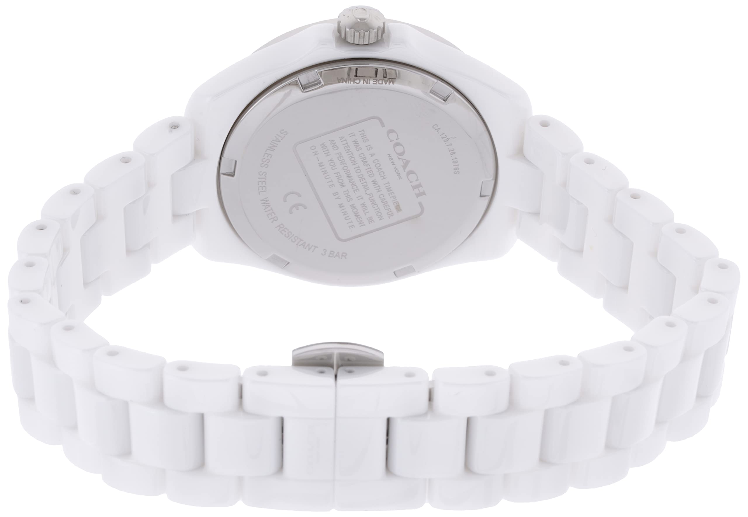 Coach Preston Mother of Pearl Dial White Steel Strap Watch for Women - 14503661