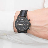  Shop Authentic Emporio Armani Luigi Chronograph Quartz Black Dial Two Tone Nylon Strap Watch For Men - AR1948 - Luxxuri