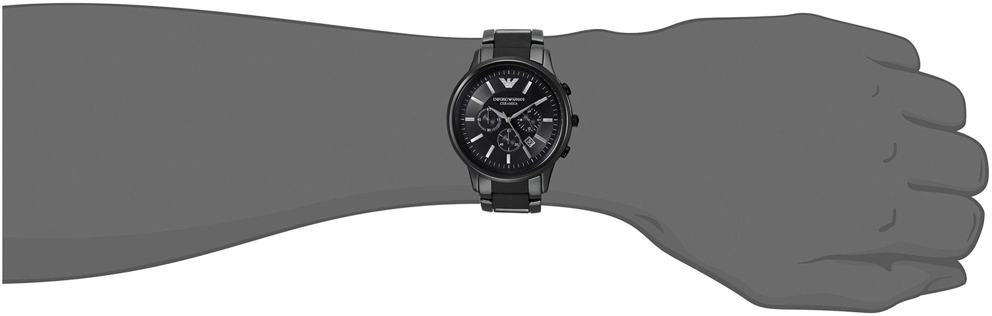  Shop Authentic Emporio Armani Ceramica Chronograph Black Dial Black Steel Strap Watch For Men - AR1451 - Luxxuri