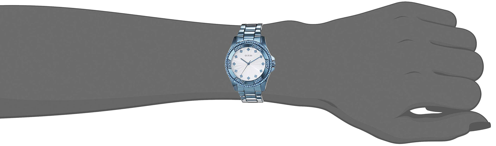  Shop Authentic Guess Pinwheel Analog Silver Dial Blue Steel Strap Watch for Women - W0702L1 - Luxxuri