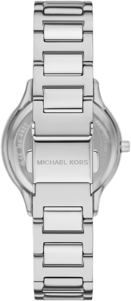  Shop Authentic Michael Kors Sage Three-Hand Mother of Pearl White Dial Silver Steel Strap Watch for Women - MK4824 - Luxxuri