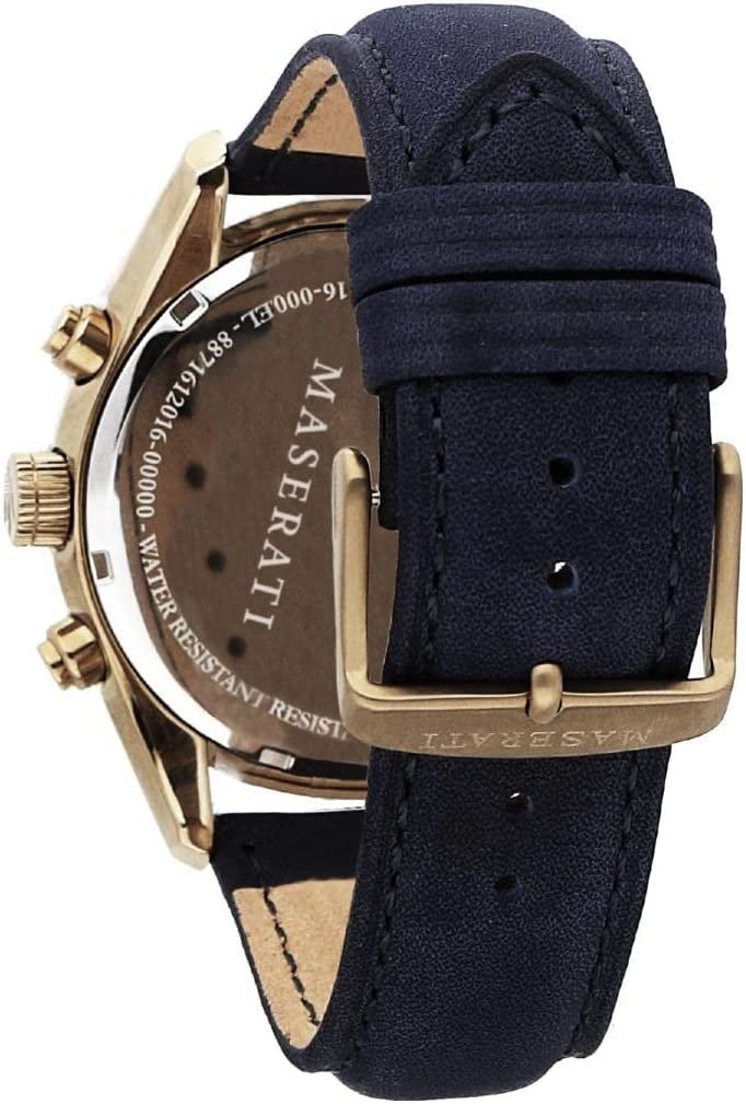 Maserati Epoca Chronograph White Dial Black Leather Strap Watch For Men - R8871618016