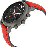  Shop Authentic Emporio Armani Luigi Chronograph Black Dial Red Leather Strap Watch For Men - AR1971 - Luxxuri