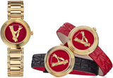  Shop Authentic Versace Virtus Mini Quartz Red Dial Gold Steel Strap Watch For Women - VET300321 - Luxxuri