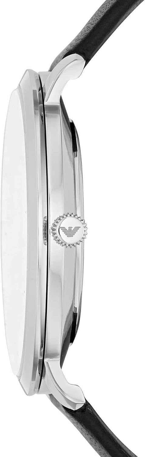  Shop Authentic Emporio Armani Modern Slim Quartz Grey Dial Black Leather Strap Watch For Men - AR11162 - Luxxuri