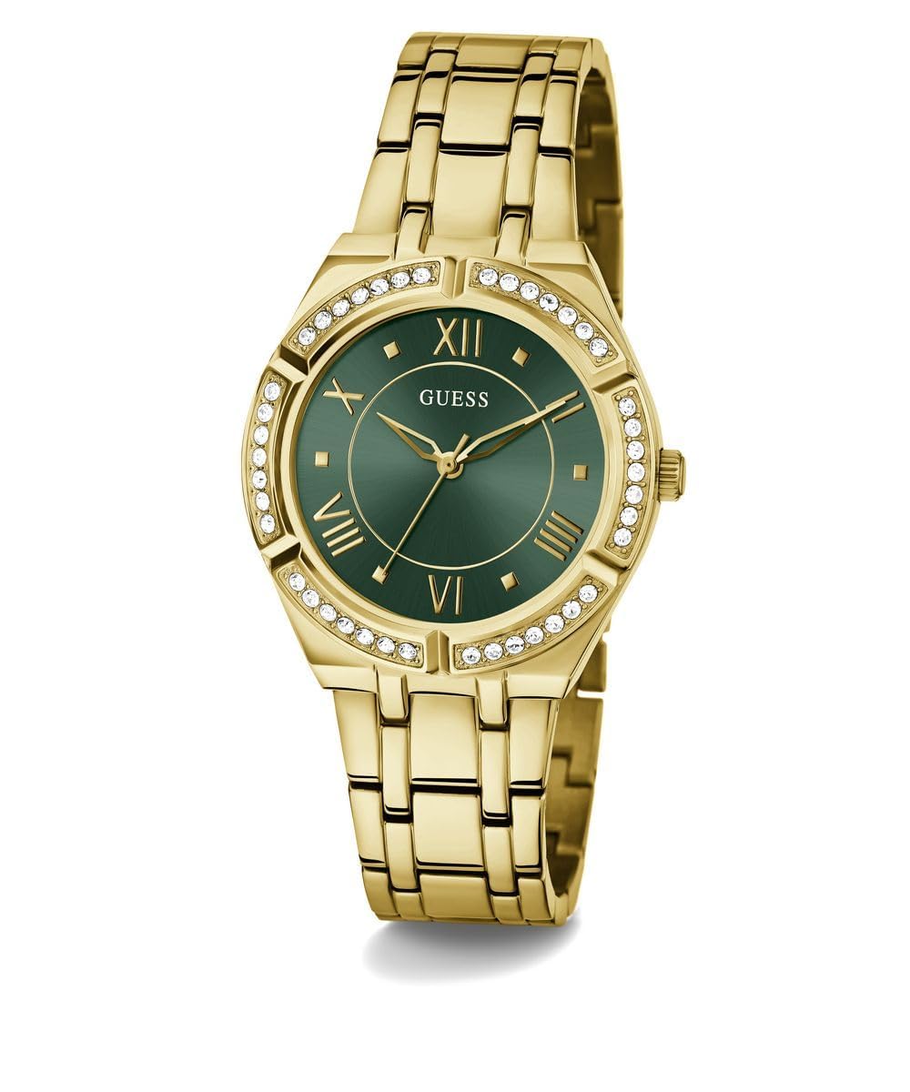  Shop Authentic Guess Cosmo Diamonds Green Dial Gold Steel Strap Watch for Women - GW0033L8 - Luxxuri