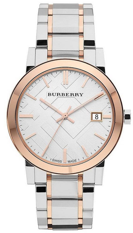  Shop Authentic Burberry The City White Dial Two Tone Steel Strap Watch for Women - BU9006 - Luxxuri