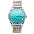 Gucci G-Timeless Turquiose Mother of Pearl Dial Silver Mesh Bracelet Watch For Women - YA1264039