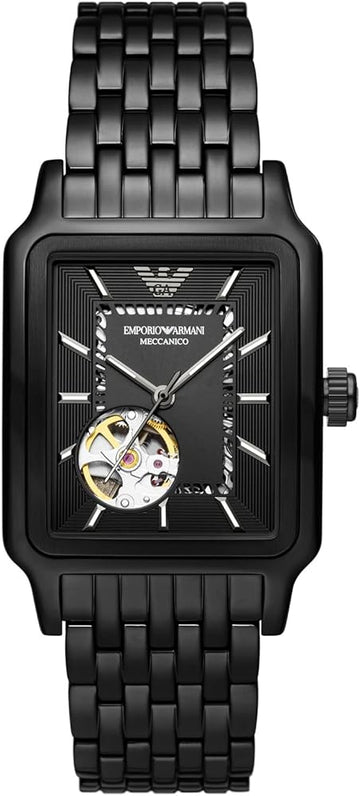  Shop Authentic Emporio Armani Meccanico Black Dial Black Steel Strap Watch For Men - AR60058 - Luxxuri