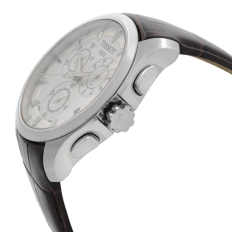  Shop Authentic Tissot Couturier Chronograph White Dial Brown Leather Strap Watch For Men - T035.617.16.031.00 - Luxxuri