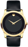  Shop Authentic Movado Museum Black Dial Black Leather Strap Watch For Men - 606876 - Luxxuri
