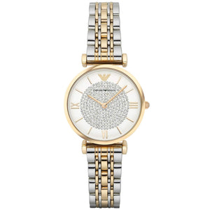  Shop Authentic Emporio Armani Gianni T Bar White Dial Two Tone Steel Strap Watch For Women - AR8031 - Luxxuri