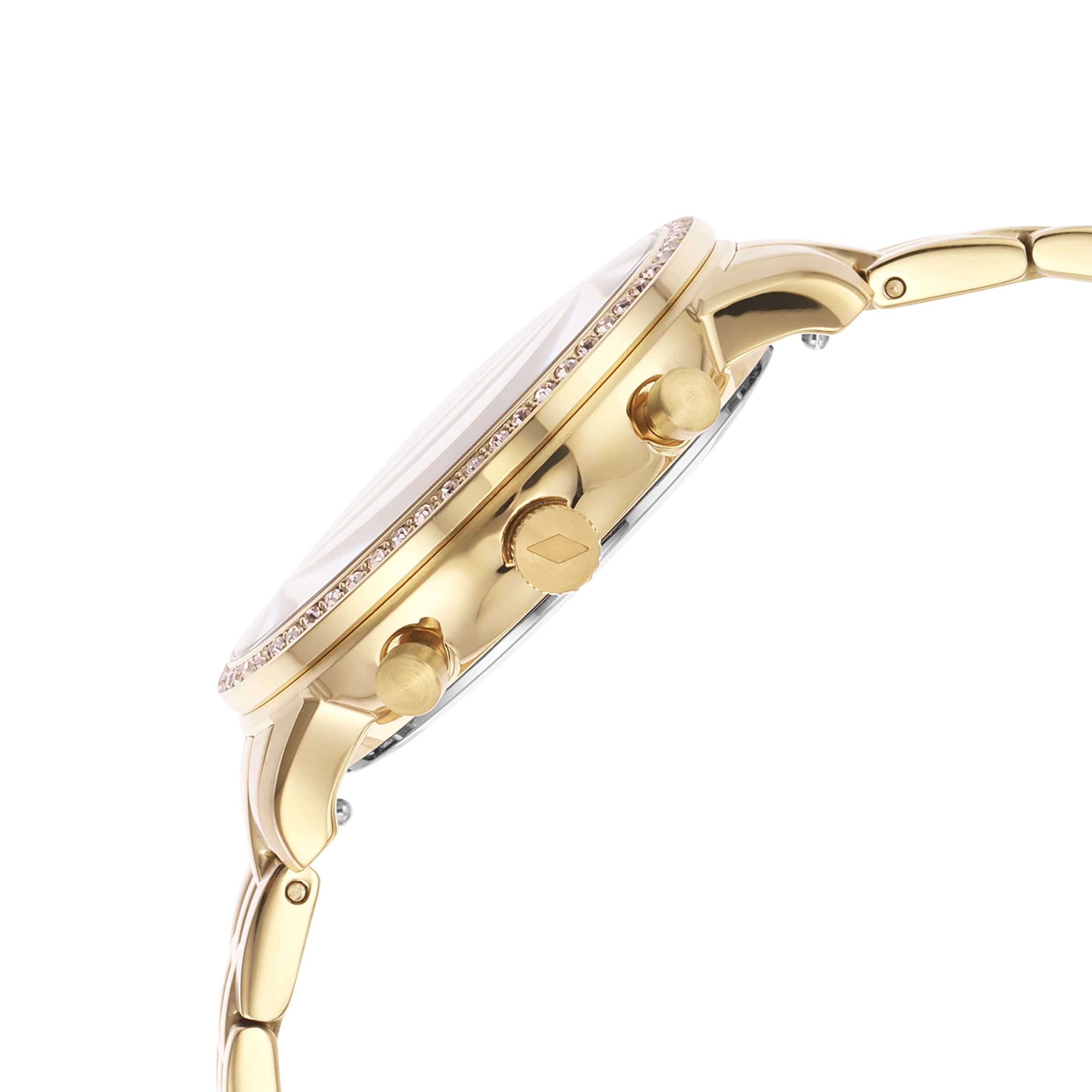 Fossil Neutra Chronograph Gold Dial Gold Steel Strap Watch for Women - ES5219