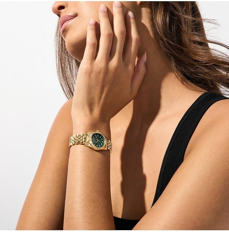  Shop Authentic Michael Kors Lexington Pave Three-Hand Green Dial Gold Steel Strap Watch for Women - MK4842 - Luxxuri