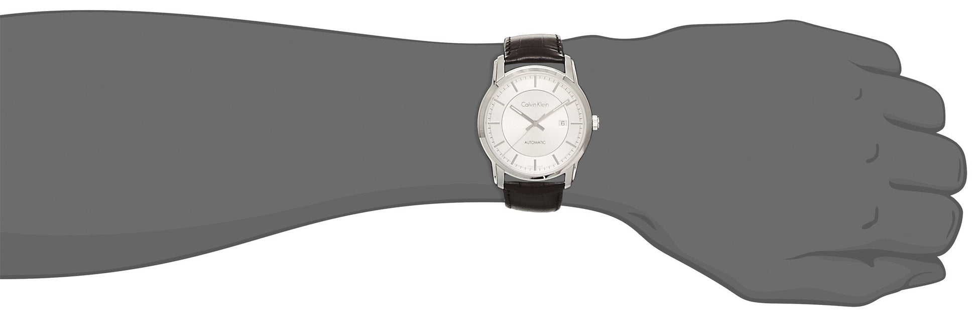  Shop Authentic Calvin Klein Infinity Silver Dial Black Leather Strap Watch for Men - K5S341C6 - Luxxuri