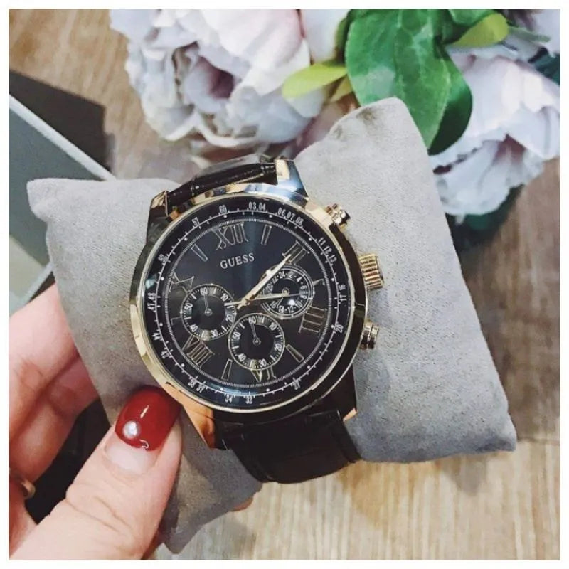  Shop Authentic Guess Persuit Multifunction Black Dial Black Leather Strap Watch for Men - W0500G2 - Luxxuri