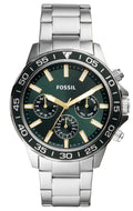  Shop Authentic Fossil Bannon Chronograph Green Dial Silver Steel Strap Watch for Men - BQ2492 - Luxxuri