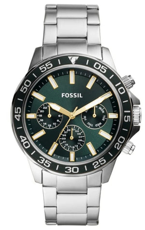  Shop Authentic Fossil Bannon Chronograph Green Dial Silver Steel Strap Watch for Men - BQ2492 - Luxxuri