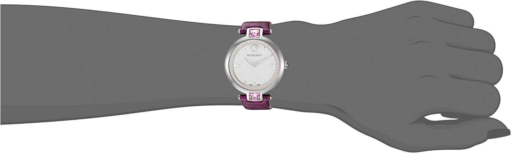  Shop Authentic Versace Olympo Crystal Gleam White Dial Purple Leather Strap Watch for Women - VAN010016 - Luxxuri