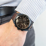  Shop Authentic Fossil Everett Chronograph Black Dial Brown Leather Strap Watch for Men - FS5798 - Luxxuri