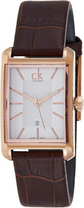  Shop Authentic Calvin Klein Window White Dial Brown Leather Strap Watch for Women - K2M23620 - Luxxuri