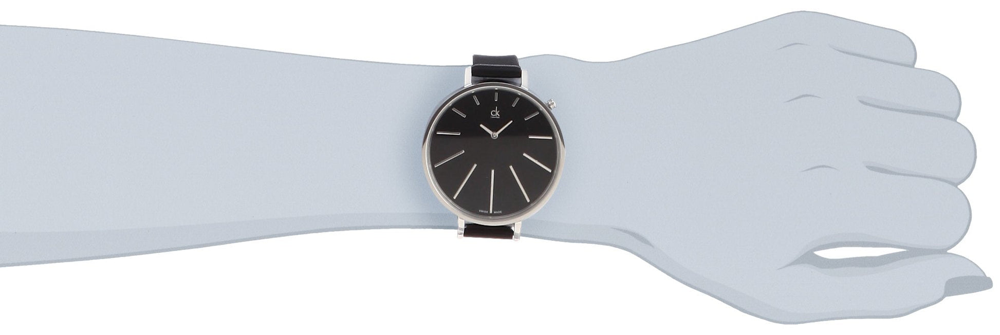  Shop Authentic Calvin Klein Equal Black Dial Black Leather Strap Watch for Women - K3E231C1 - Luxxuri