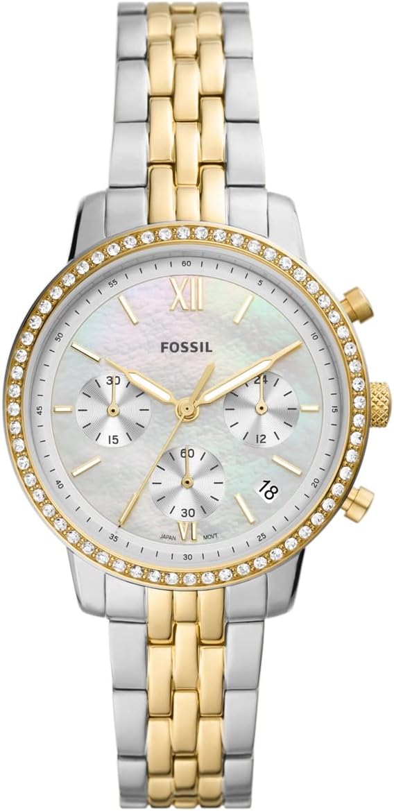  Shop Authentic Fossil Neutra Chronograph Mother of Pearl White Dial Two Tone Steel Strap Watch for Women - ES5216 - Luxxuri