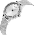 Guess Chelsea Quartz Silver Dial Silver Mesh Strap Watch For Women - W0647L6