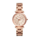  Shop Authentic Fossil Carlie Rose Gold Dial Rose Gold Steel Strap Watch for Women - ES4301 - Luxxuri