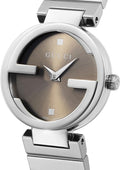  Shop Authentic Gucci Interlocking G Brown Dial Silver Steel Strap Watch For Women - YA133506 - Luxxuri