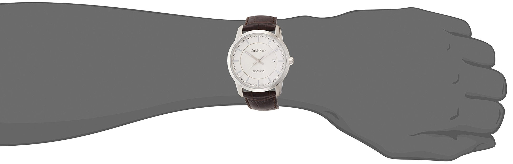  Shop Authentic Calvin Klein Infinity Silver Dial Brown Leather Strap Watch for Men - K5S341G6 - Luxxuri